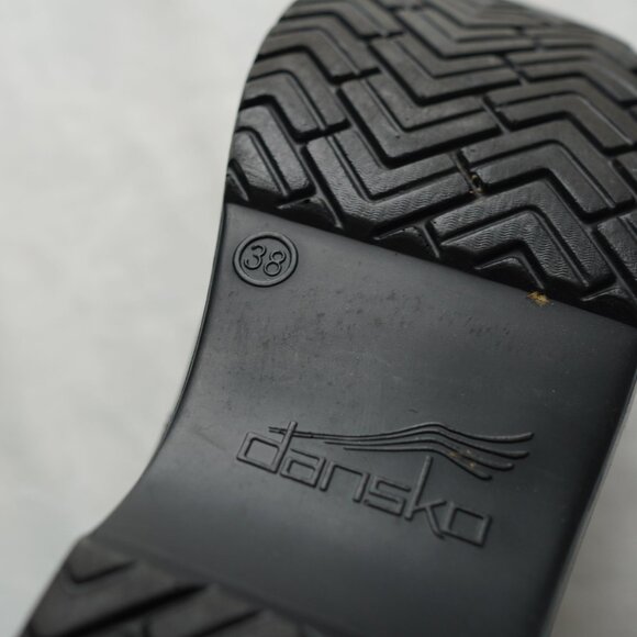 Dansko Professional Black Leather Clogs Size 38 Slip-On Comfort Work Shoes - Picture 9 of 9